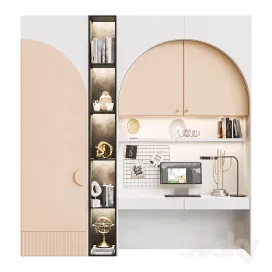 Childrens Wardrobe with Decor Workplace